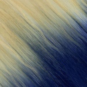 Ombre Strähnen – Blond-Platin Gold-Beige / Blau